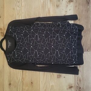 Derek Lam IOC Athleta Black and White Geometric Print Long Sleeve Top Small